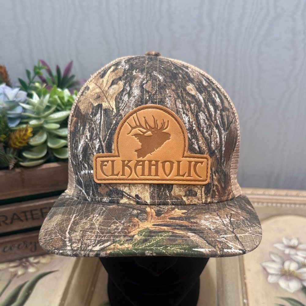 Arcadian Outfitters Elkaholic Camo Trucker Hat Mesh Snapback Hunting Wildlife